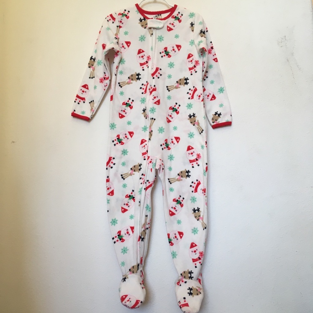 Carter’s Long-Sleeved Christmas 1-Piece Fleece Footie PJs